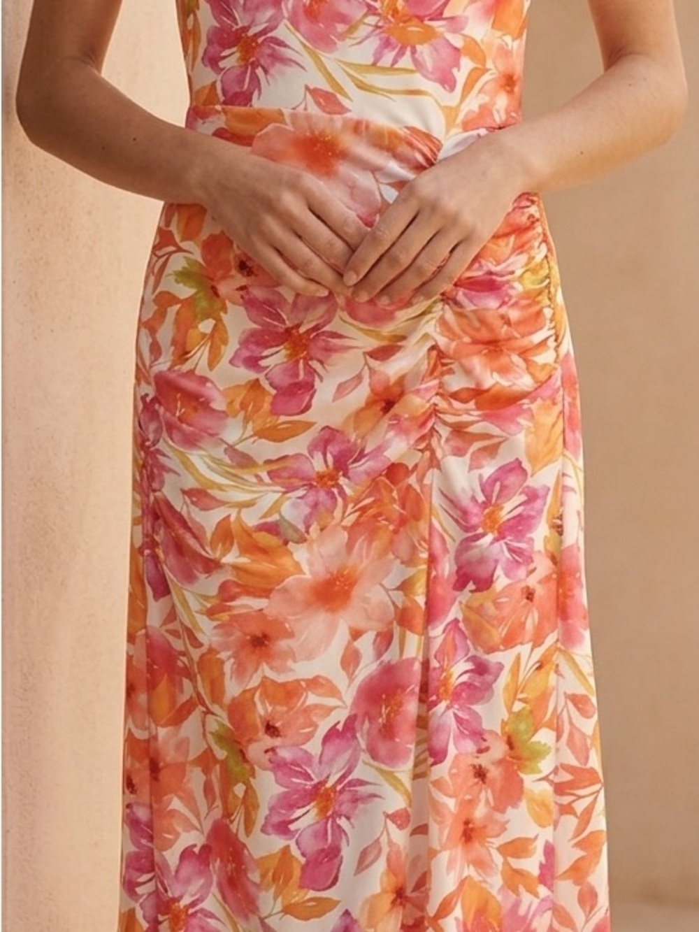 Floral SunDress in Pink & Orange